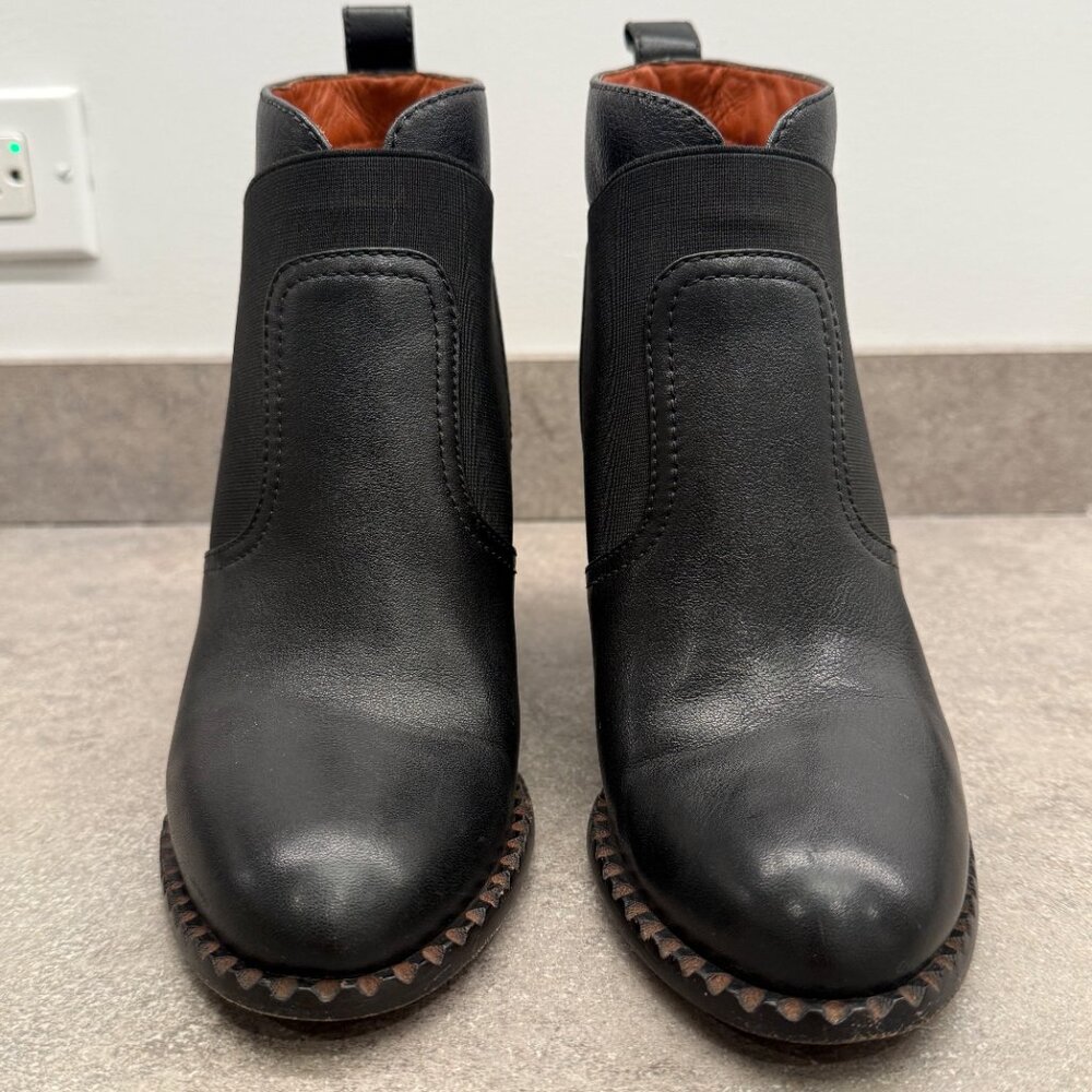 Marc by Marc Jacobs 8.5 black leather ankle booties block heeled fall boots 39.5